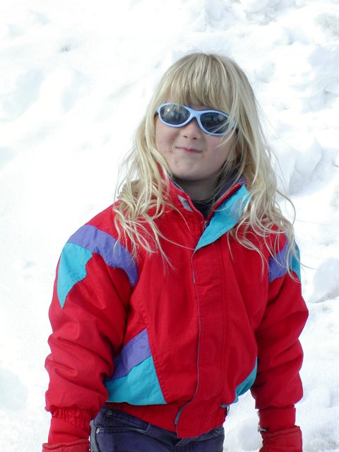 Sara outside the condo office