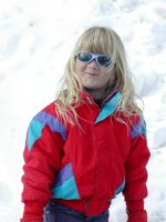 Sara outside the condo office