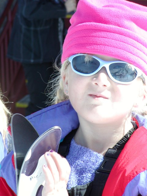 Sara before her ski lesson