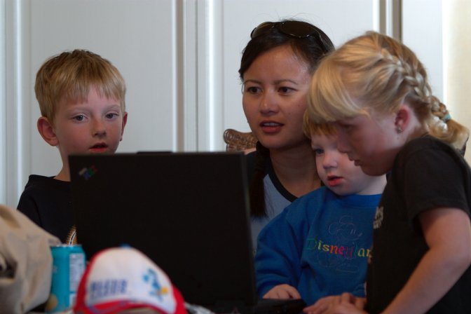 Maria showing off her photos