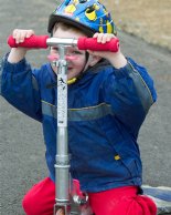 Aaron shows off his scooter