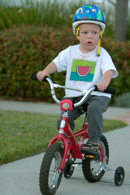 Timothy's first bicycle ride