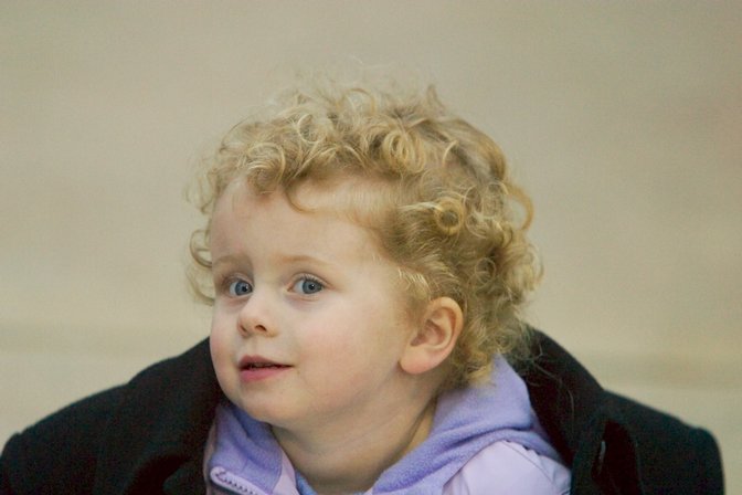 Haley in her Mother's Coat