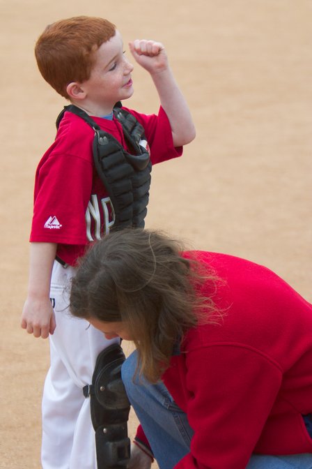 Putting On Catcher Gear