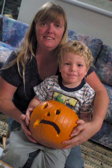 Proud of their pumpkin