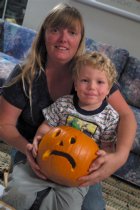 Proud of their pumpkin