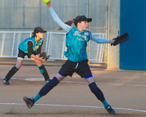 Julia pitching, Shannon on 1st