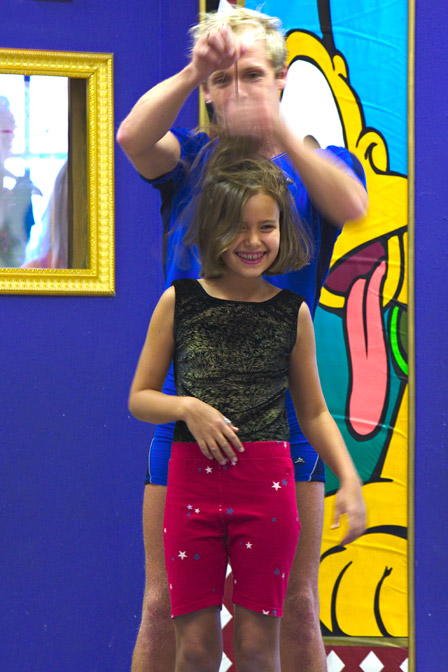 Archer messing up Sophia's hair