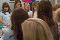 Getting ready to brush their teeth