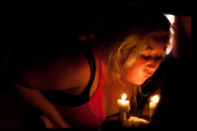Blowing out candles