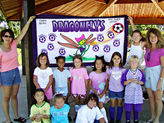 Group shot with banner