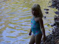 Sara about to swim in the river