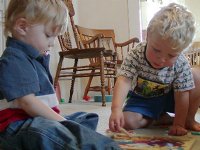 Aaron and Timothy do puzzles