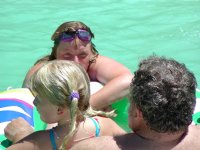 Sara, Diana, and Richard swimming
