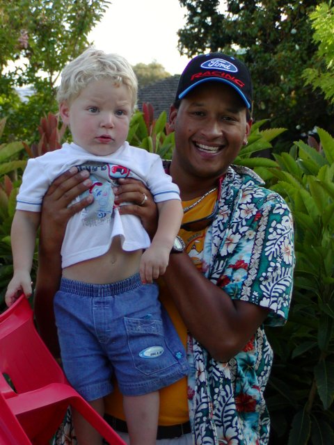 Charlie lifting Timothy