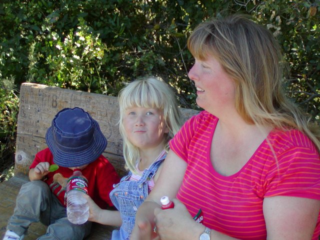 Family on the Valley View bench