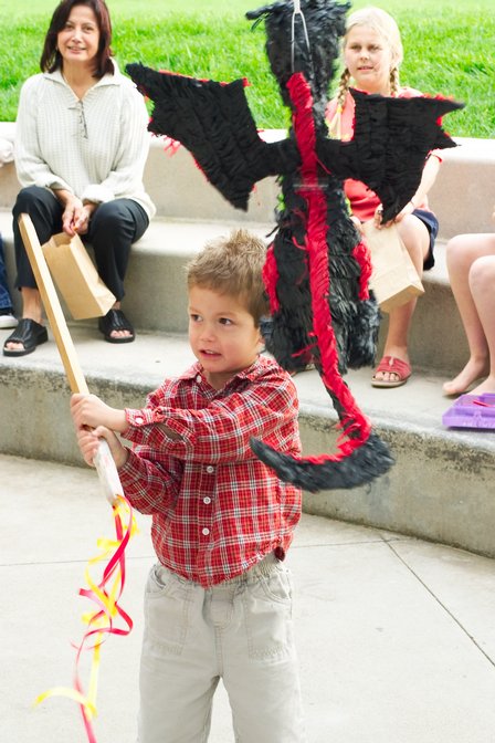 Ethan's turn at the pinata
