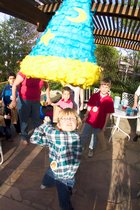 Aaron aims for the pinata