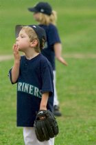 Timothy makes a face from the pitcher's mound