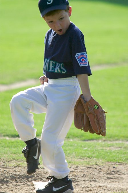Max dances at the pitcher's plate
