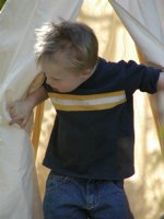 Drake leaving the teepee