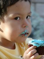 Nate with a frosted face