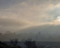 Fog blowing into University Hills