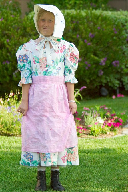 Sara in her gold rush costume