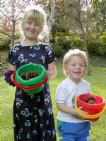 Collecting pine cones