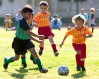 Hayden and Adam drive down the sideline