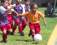 Adam gets a clear shot on goal