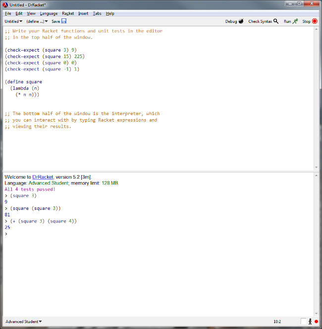 DrRacket screenshot