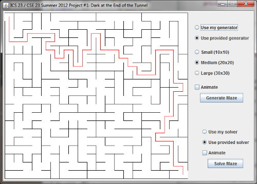 Screenshot of Project #1 GUI